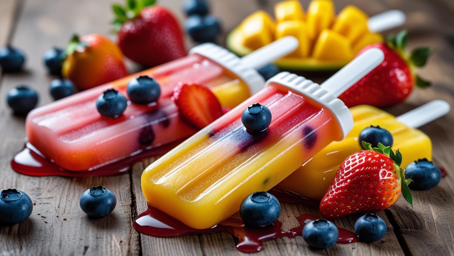 Homemade fruit ice lollies for the beach