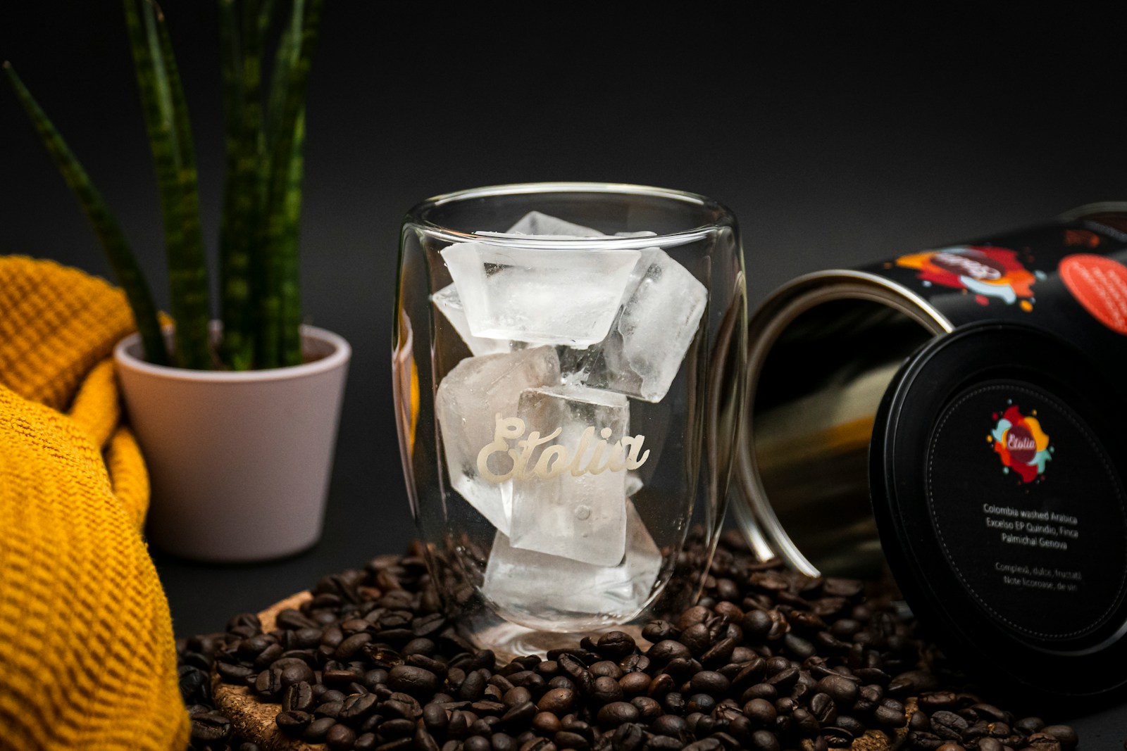 clear glass mug on coffee beans